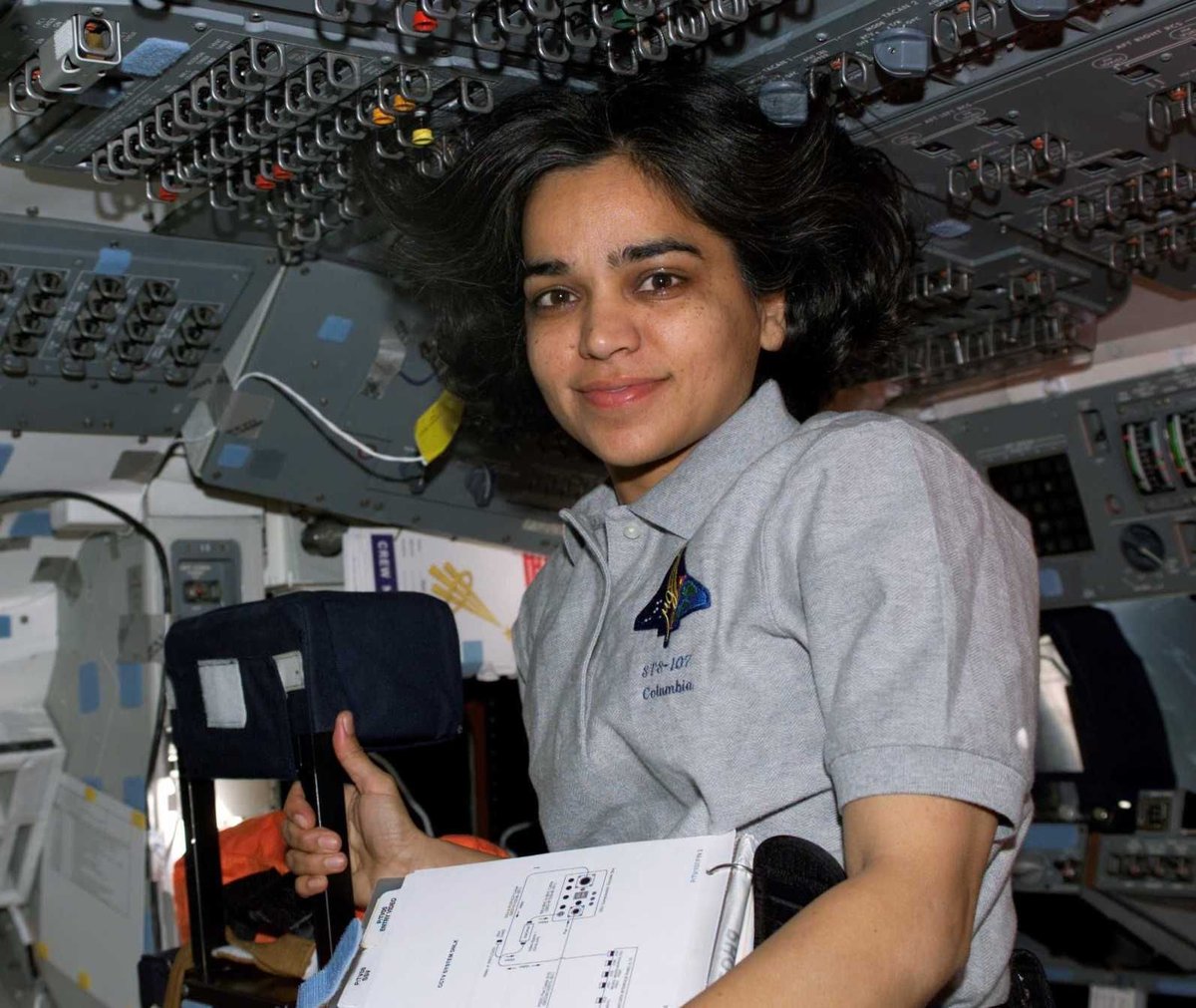Kalpana Chawla was Mission Specialist for STS-107. She was born in India and moved to the United States in 1982. In 1988 she began working for the NASA Ames Research Center, and later joined the Astronaut Corps in 1995 after becoming a US citizen. She flew on STS-87 in 1997.