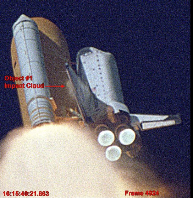 After Columbia reached orbit, NASA began doing routine checks of launch footage. The first review of the footage found no problems, however a second review of higher resolution footage did. A piece of foam from the external tank broke off and struck the left wing of the orbiter.