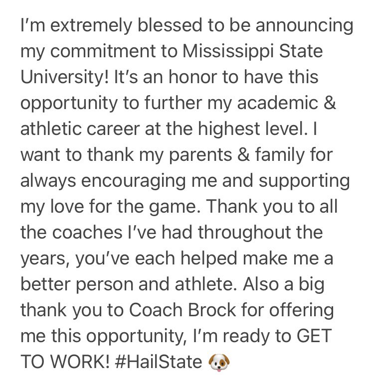RexRobich's tweet photo. COMMITTED‼️🐶 #HailState @Coach_MBrock @TeamsCoachTuck @CoachGallantMSU @HKA_Tanalski @4thDownU @4DUsnapping @KornblueKicking @MHSPirateFB @Coach_Forrest @ThePiratesAD https://t.co/5ppfBguaAa