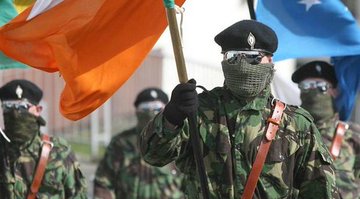 Pic #1: The IRA stunt that Kay is so proud of.Pic #2: A Real IRA Parade.Pic #3: PIRA parade during the Troubles.Damned if those all don't look a bit alike hey.They certainly didn't look like British/Irish soldiers.