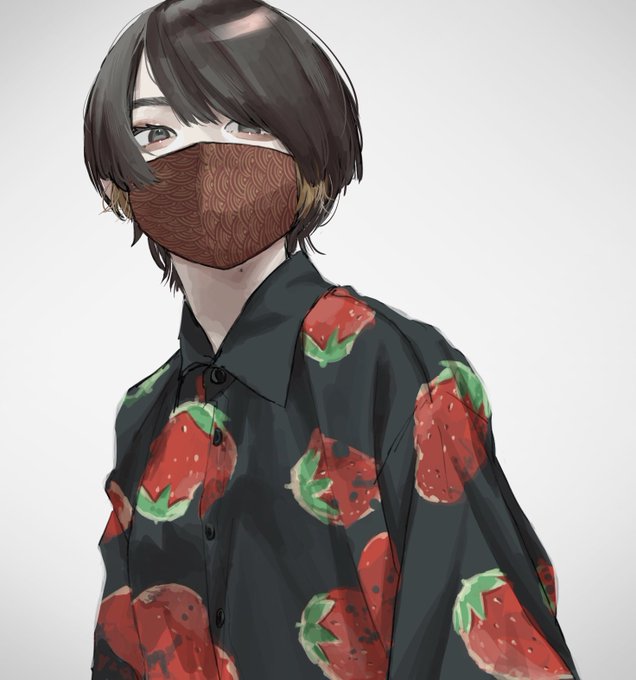 「brown hair strawberry print」 illustration images(Latest)