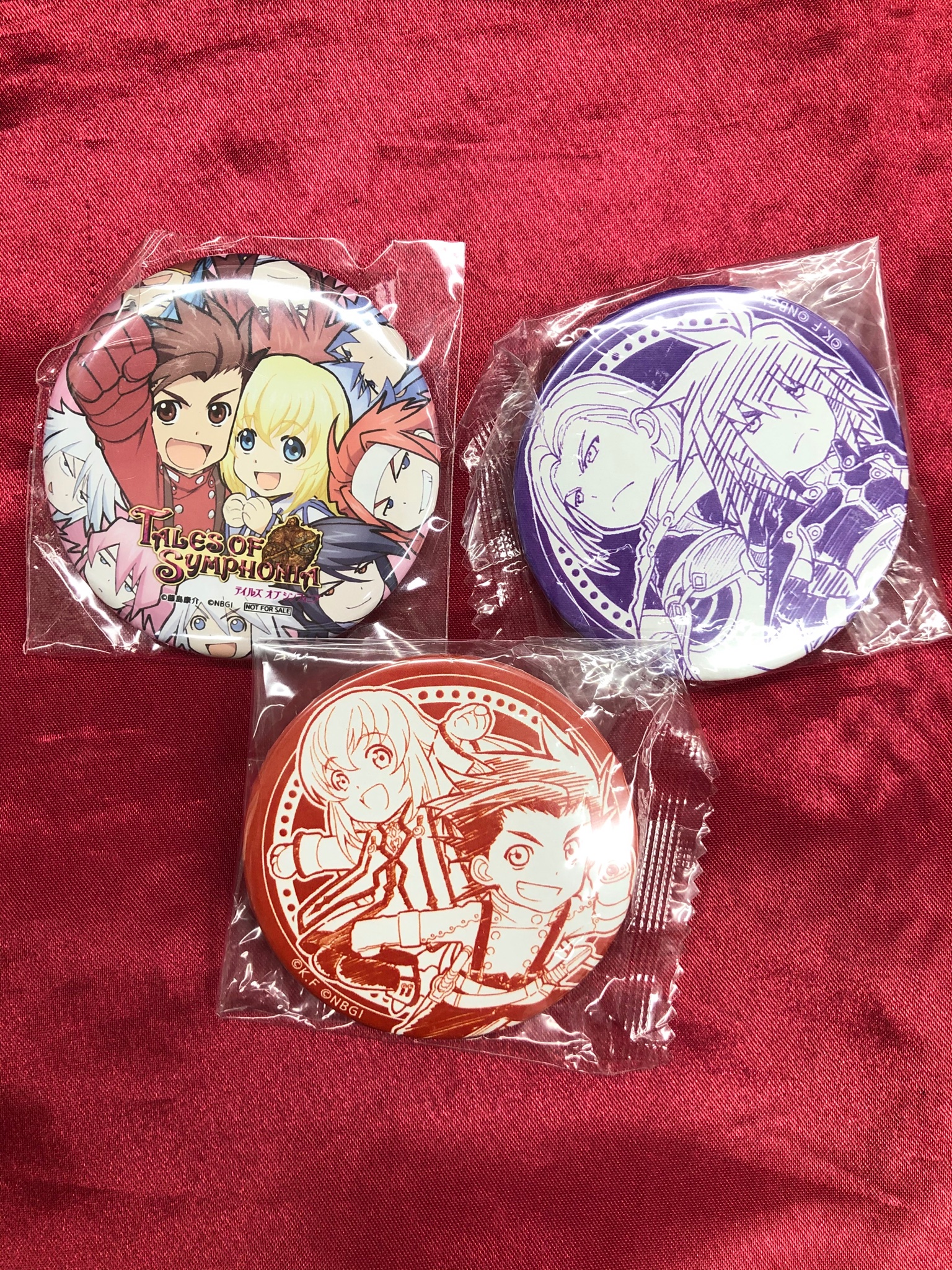 未使用品 テイルズ 3点セット Blu Ray Tos オブ シンフォニア テイフェス ロイド 主人公名言 特典 缶バッジ 缶バッチ 集合 非売品 迅速な対応で商品をお届け致します オブ