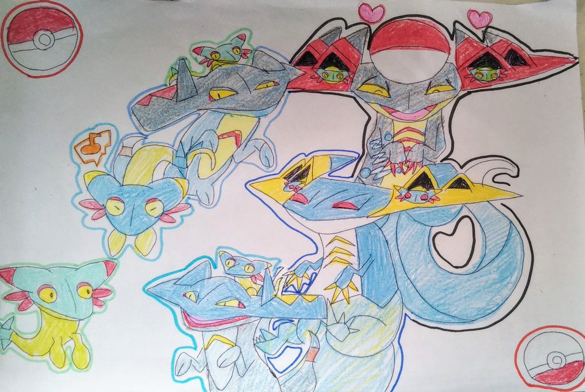 ヨツイリ イラスト好きと繋がりたい 絵描きさんと繫がりたい ポケモン剣盾 ドラメシヤ ドロンチ ドラパルト ドラパラダイス
