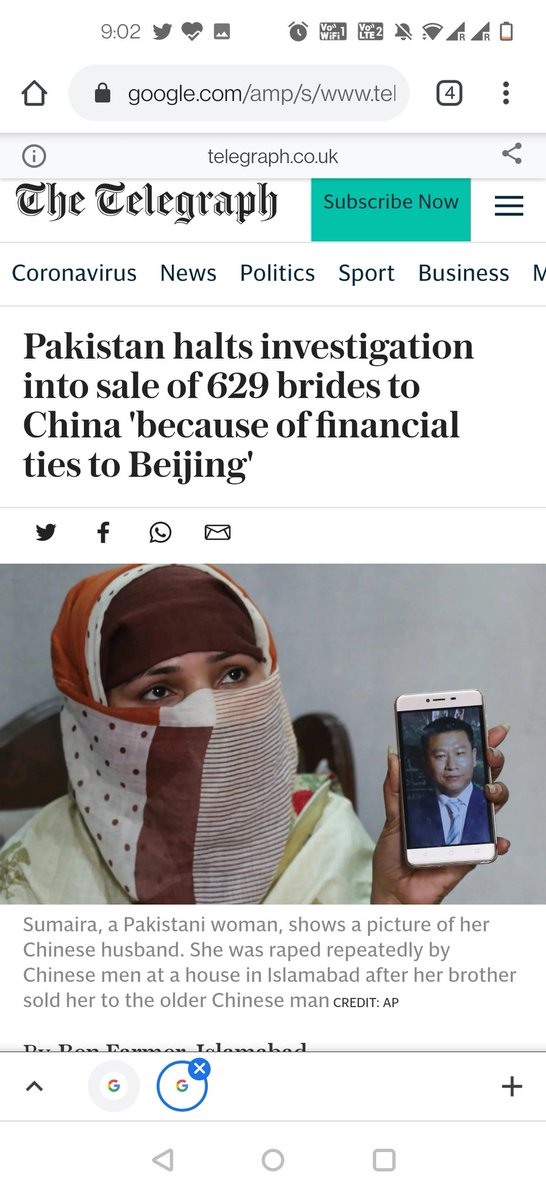 Could it get any more evident of the master slave relation of Pakistan than the gory incident of Pakistan selling it's women to China. When this incident came to light an inquiry was ordered these buggers halted that because of financial ties with China #PakBecomingChineseColony