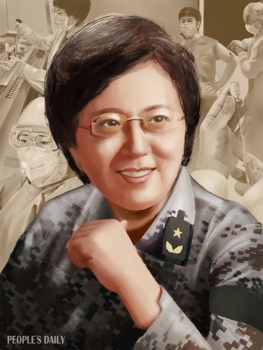 PDChina's tweet photo. #TopInField: Chen Wei, Chinese military medical scientist and recipient of honorary title of "People's Hero," defended Chinese public health by developing world’s 1st inactivated #COVID19 #vaccine, a major achievement in COVID-19-related basic research https://t.co/1hphKnRKKi https://t.co/70ytHI8DHW