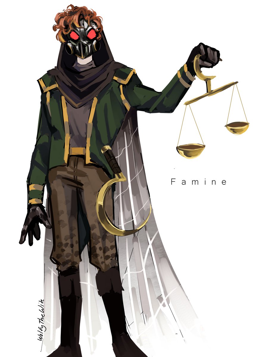 WolfyTheWitch's tweet photo. // Dear Wormwood

Wilbur Soot: Famine 

"A quart of wheat for a denarius, and three quarts of barley for a denarius; but do not damage the oil and the wine."

#wilbursootfanart #sleepyboisinc #dearwormwoodau https://t.co/mkGezzIBj8