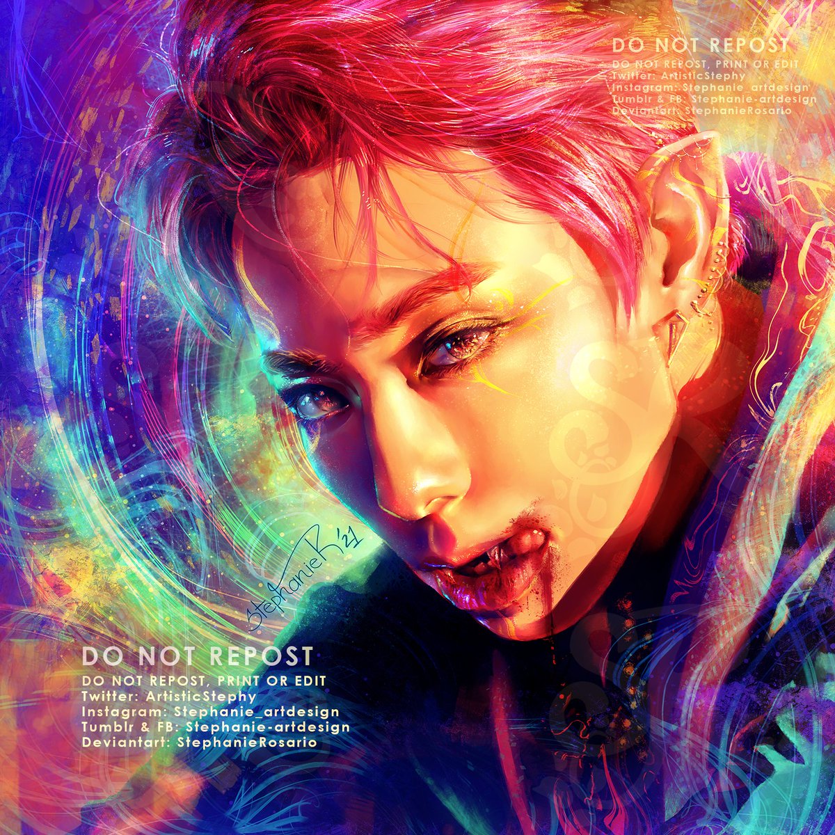 ArtisticStephy's tweet photo. Vamp Woongie ❤️
I HAVE FINISHED AAH 🥰
Time Taken: Around 14 hours 
.
.
#stephanie_artdesign #Oneus #oneushwanwoong #hwanwoong #vampire #digitaldrawing #digitalart #원어수 #환웅 #realism #kpopfanart #oneusdevil #oneus_nodiggity #ToMoon https://t.co/fYVJ2eGA02