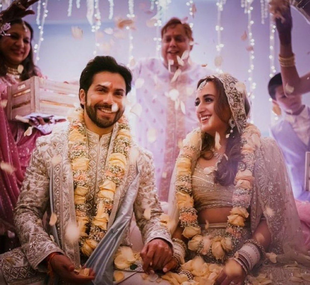 Many congratulations dearest @Varun_dvn and #NatashaDalal - wishing you a life time of happiness and love. You guys are looking gorgeous together- happy married life - stay blessed. https://t.co/eWlF0fcSj5