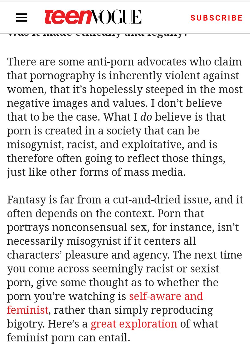 Rape culture is teaching teen girls that "nonconsensual sex" (most of us call that rape) can "center pleasure and agency" and that the "seemingly racist or sexist" is just "self-aware and feminist"! Don't trust your eyes, there's no such thing as violence against women 