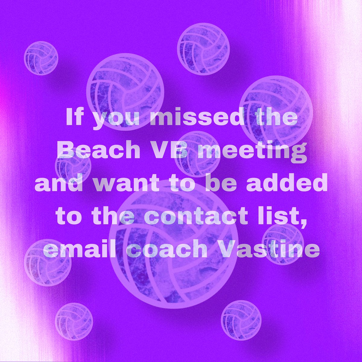 tigerbeachvball's tweet photo. If you missed our beach meeting last week and want to be added to our contact list, contact coach Vastine to get added to our Beach Google classroom. 💜🖤🏖🏐 https://t.co/YAZwxZiOLo