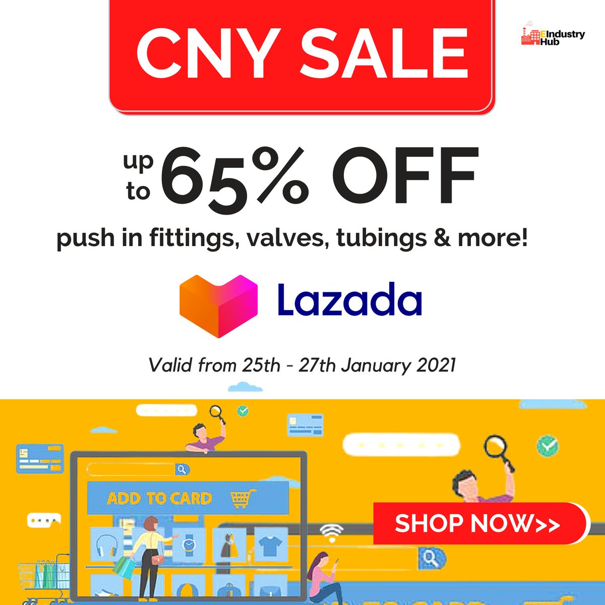 CNY SALE 🔔 Enjoy a 3-day exclusive sale at our Lazada Store, with up to 65% OFF. 

Shop now: bit.ly/LazadaCNY2021

No promo code needed. Just enjoy the lowest price, which we have specially created for you! 

Promotion is valid from 25th - 27th January 2021 only.