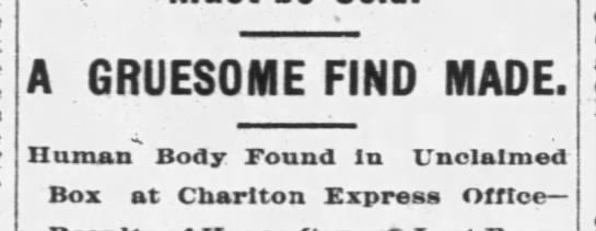 Although this was an isolated incident, as the railroad spread across the United States, there are other stories like this one in Charlton, Iowa, in 1898. 6/11