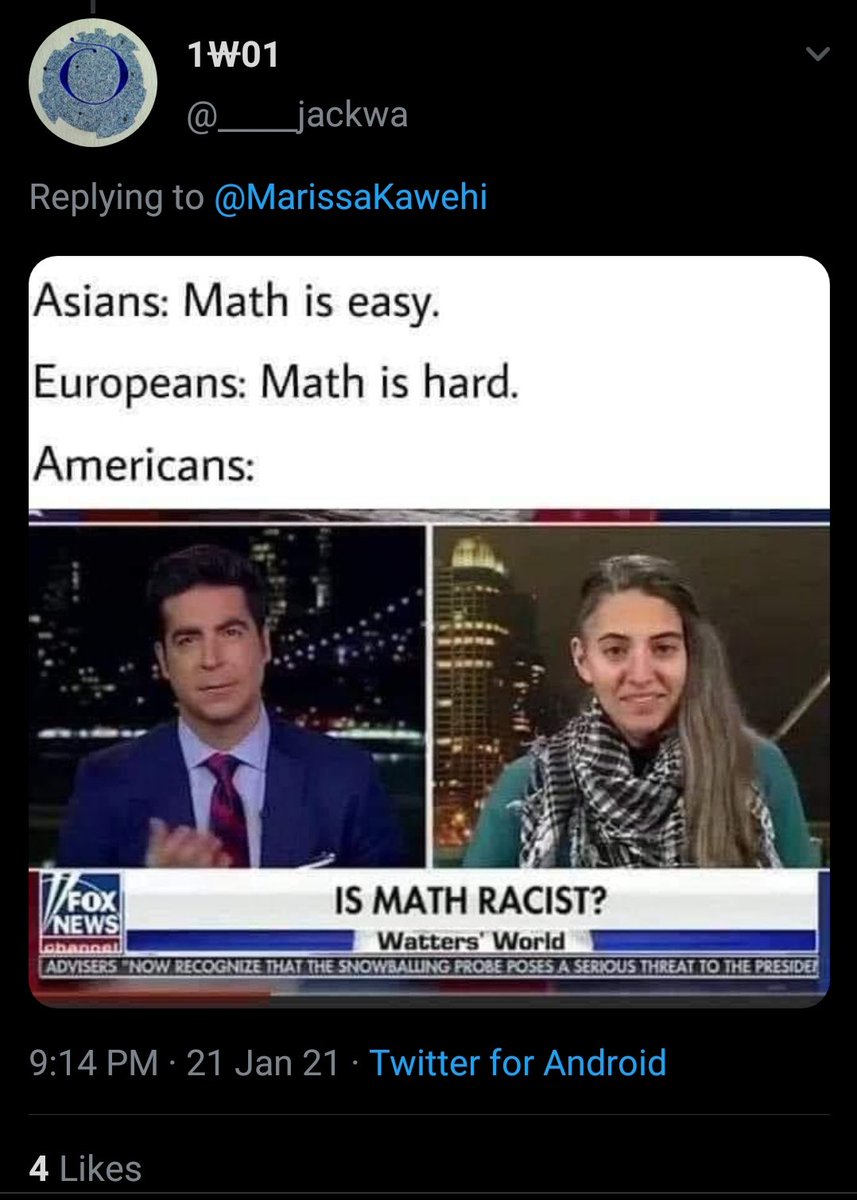 A racist math stereotype in a meme making fun of math being racist? *chef's kiss*