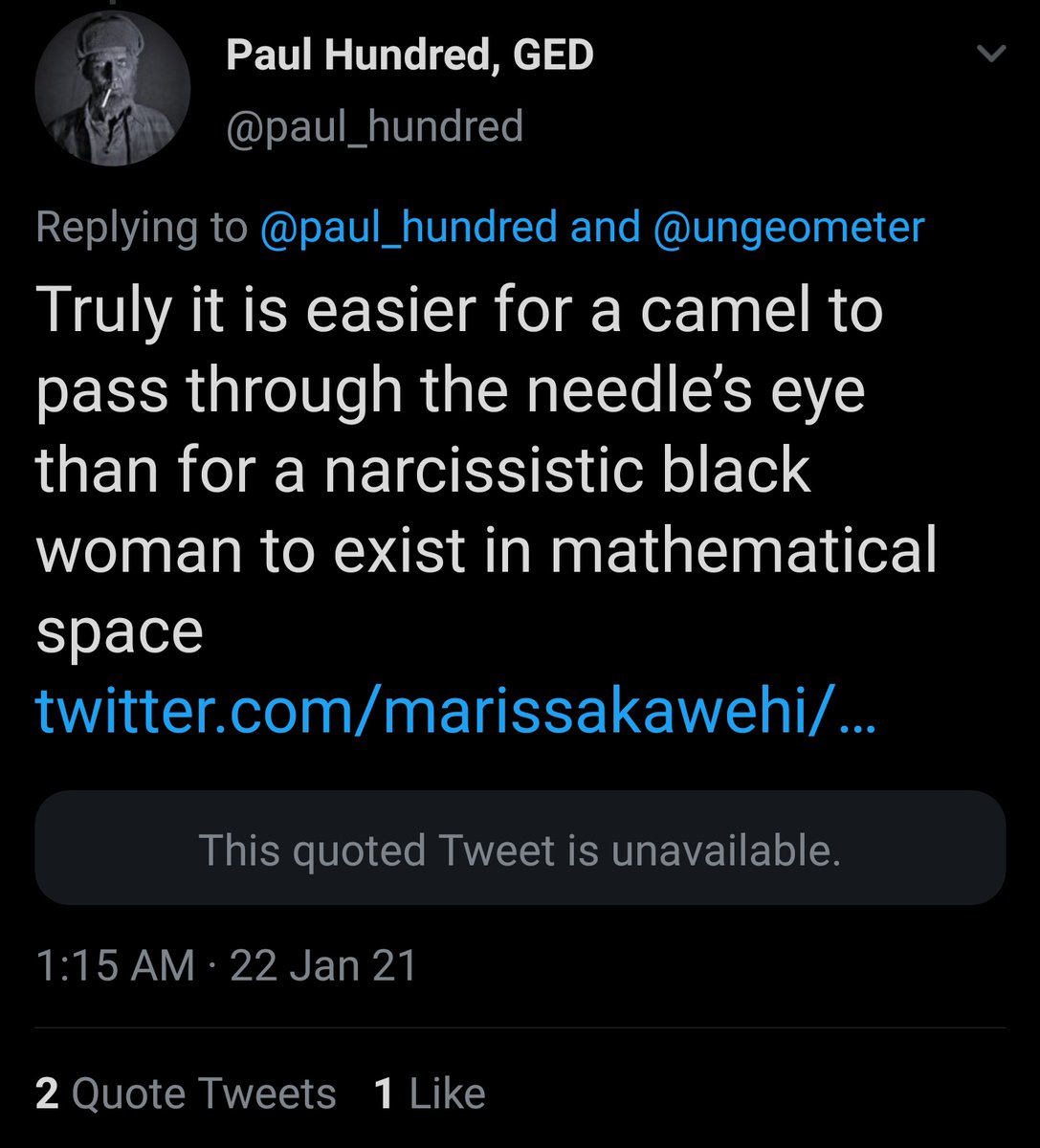 Oh wait. Nevermind. I forgot about this one. Apparently it is narcissistic to say racism from white mathematicians makes my experience in math more difficult than theirs?