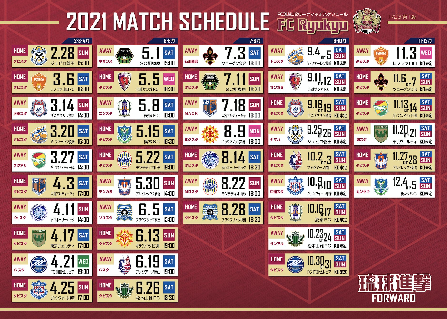 Twitter 上的 Fc琉球 Fc Ryukyu ２０２１明治安田生命ｊ２リーグ Fc琉球試合日程はこちら T Co Hc2sfn3mlp Fc琉球 琉球進撃 J2 T Co Ycuwoqz2xs Twitter