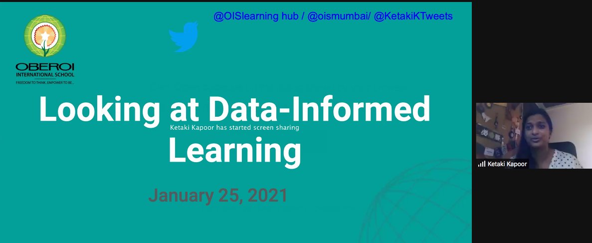 PYP_Teacher's tweet image. @KetakiKTweets is off to a great start.  
 #Jan21TTT #OISLearningHub #ThoughtLeadersatOIS