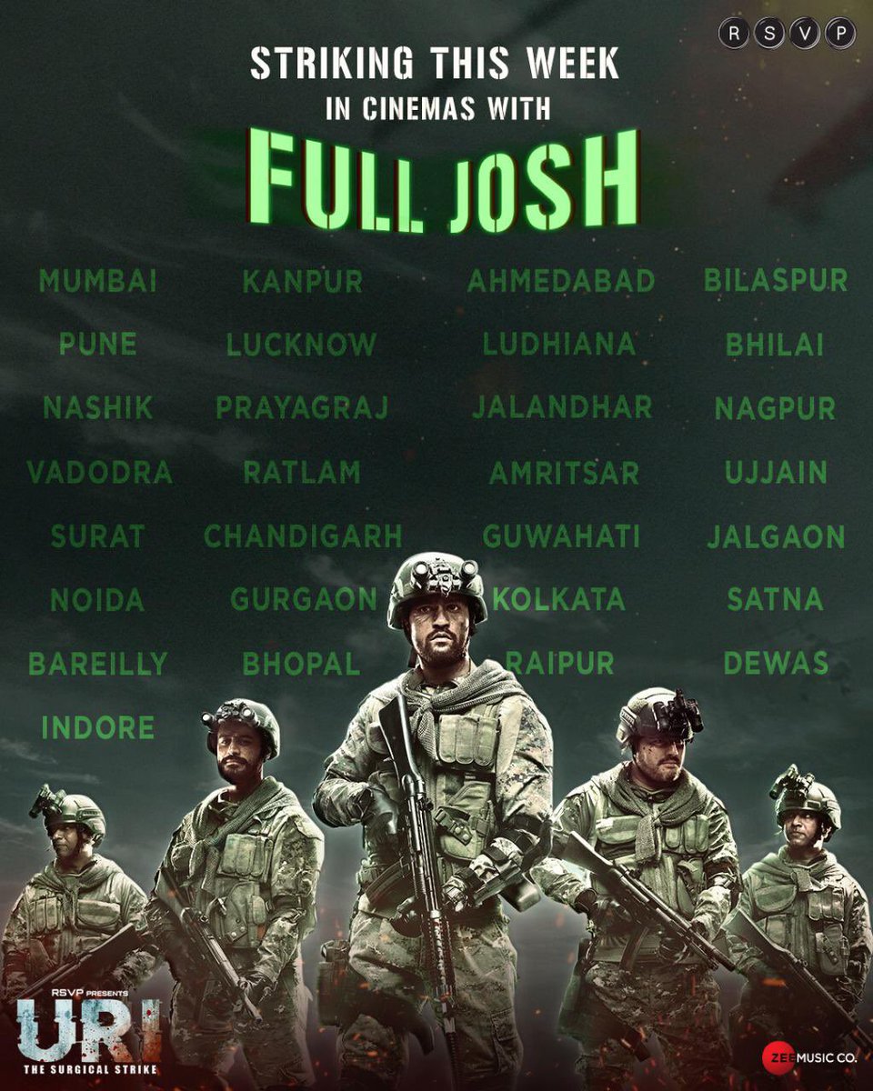 taran adarsh's tweet - "#URI BACK IN CINEMAS... #UriTheSurgicalStrike - which won hearts and emerged the audience as well as #BO-favourite in 2019 - is back in cinemas tomorrow [#RepublicDay]. #HowsTheJosh #Uri " - Trendsmap