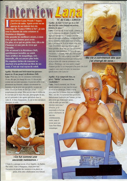 Lana Woods interview in a 1990s French magazine shemale VintageShemale.