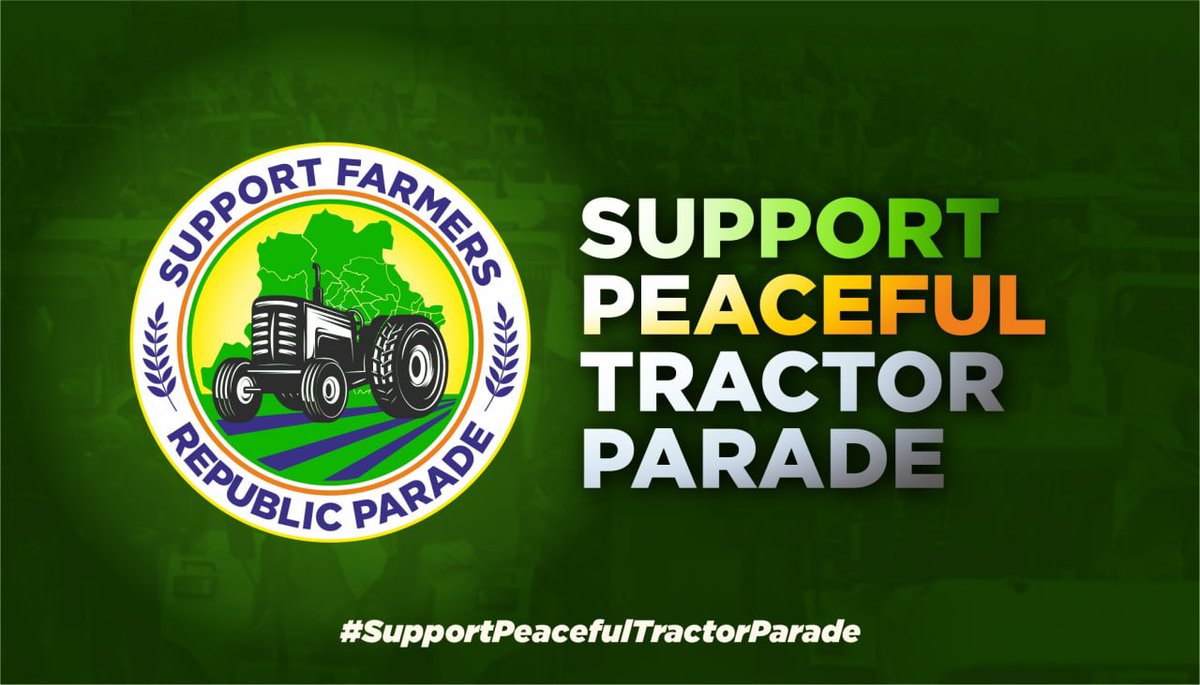 RamanGi43212313's tweet photo. Tractor Parade on the Republic Day will be a symbol of strength and leadership of our farmers and especially d youth who have shown exceptional courage, discipline and determination.
Let's support our farmers by keeping it peaceful.
#SupportPeacefulTractorParade https://t.co/euDDMYf3uA