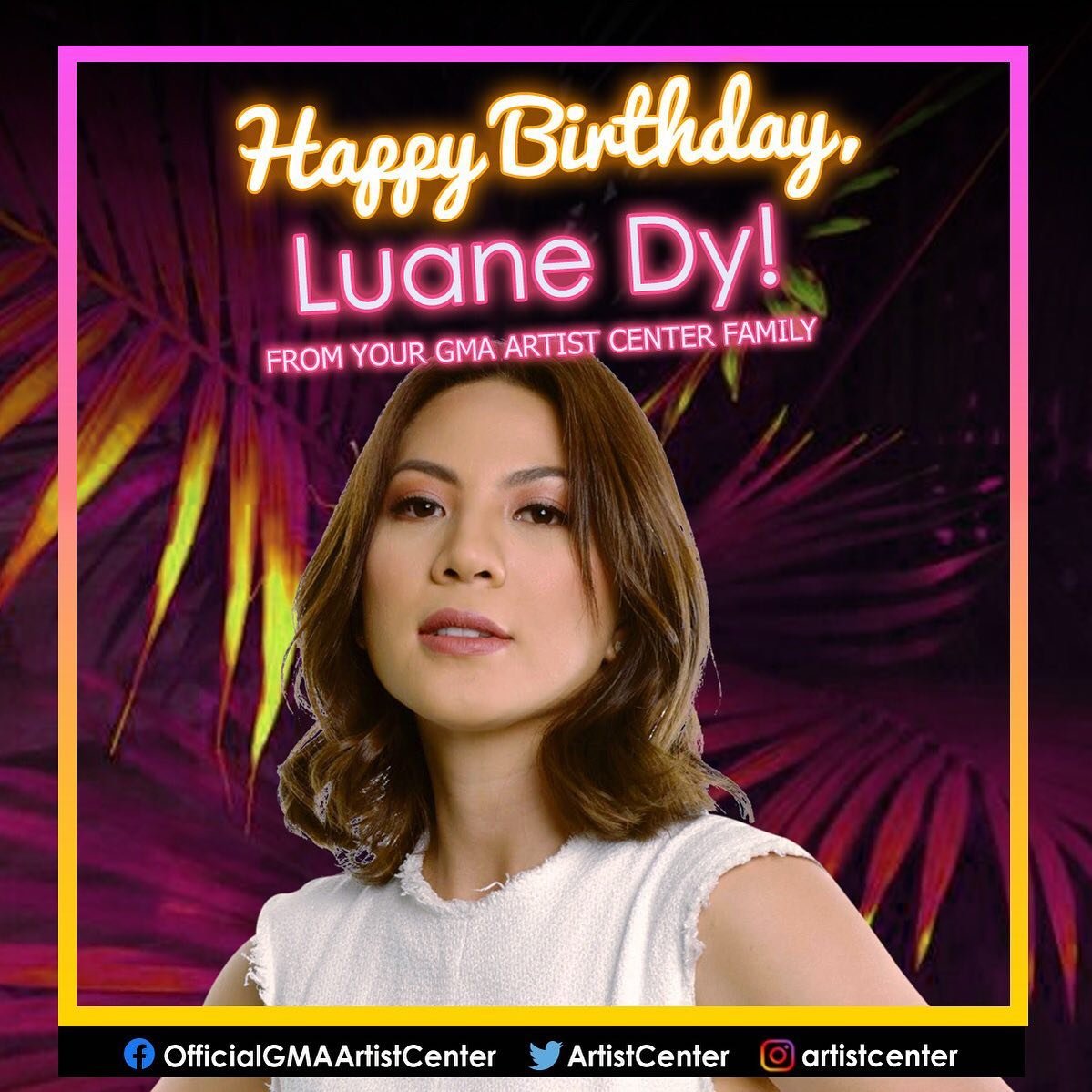 Happy Birthday to our Kapuso actress/host LUANE DY! Stay safe and blessed.   