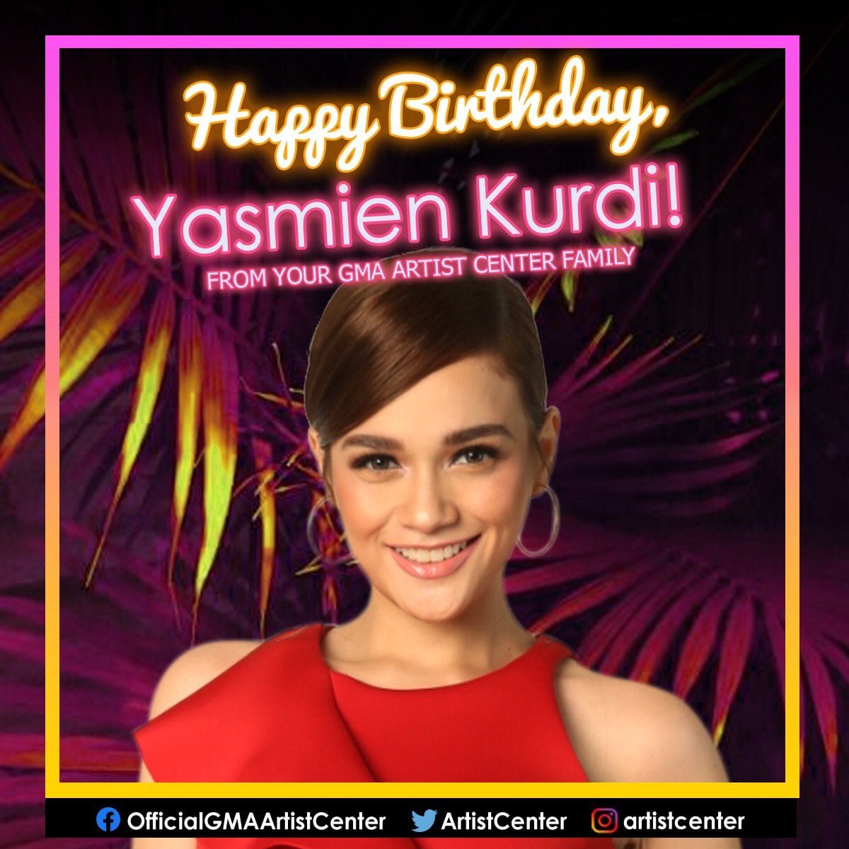 Happy Birthday to Kapuso actress YASMIEN KURDI! Stay safe and blessed.   