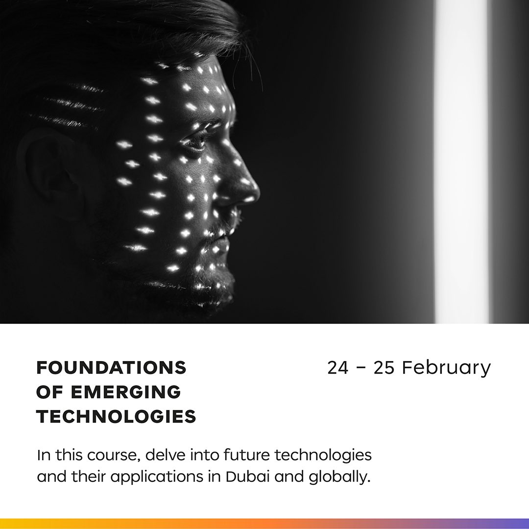 Are you looking for future technologies which will help aid your organization?
Join our Foundations of Emerging Technologies course which will help you gain an intense introduction to emerging future trends in future technologies.
Register here: programs.dubaifuture.ae/programs/5fd2f…