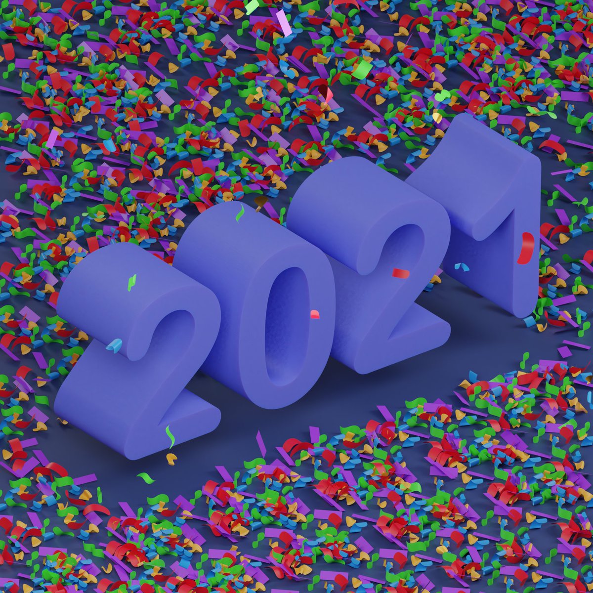SigmundCarlin's tweet photo. RT @16Gambit: 2021...
.
.
.
.
.
.
#2021newyear  #art #render #3dmodel #3dillustration #3d #3drender #3dart #3dartist #3dartwork #confetti #blender #illustration #3dmodeling #cycles #artistsoninstagram #illust #digitalart #cyclesrender #typography #lowpol… https://t.co/DAa2vHomxy