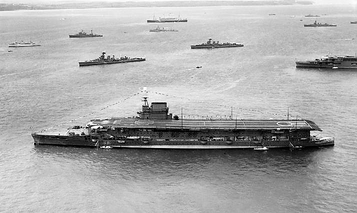 The Japanese invasion force which embarked at Truk (aka Chuuk) was part of a naval task force which included two fleet aircraft carriers, Akagi and Kaga, 7 cruisers, 14 destroyers, and numerous smaller vessels and submarines under the command of Vice Admiral Shigeyoshi Inoue.