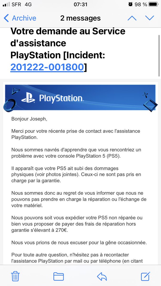 anco_jo's tweet photo. @hispanasia Moi j’ai eu un mail avec les photos et un numéro litige comme ça et j’ai en fait tout simplement répondu à ce mail https://t.co/GwRWMbVQoo