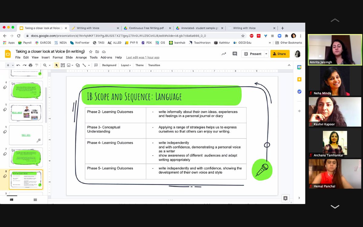 nehaminda's tweet image. Taking a closer look at Voice in Writing @Amrita_EY @veenadsilva @OISLearningHub @oismumbai #TeachersTeachTeachers #OISLearningHub #Jan21TTT