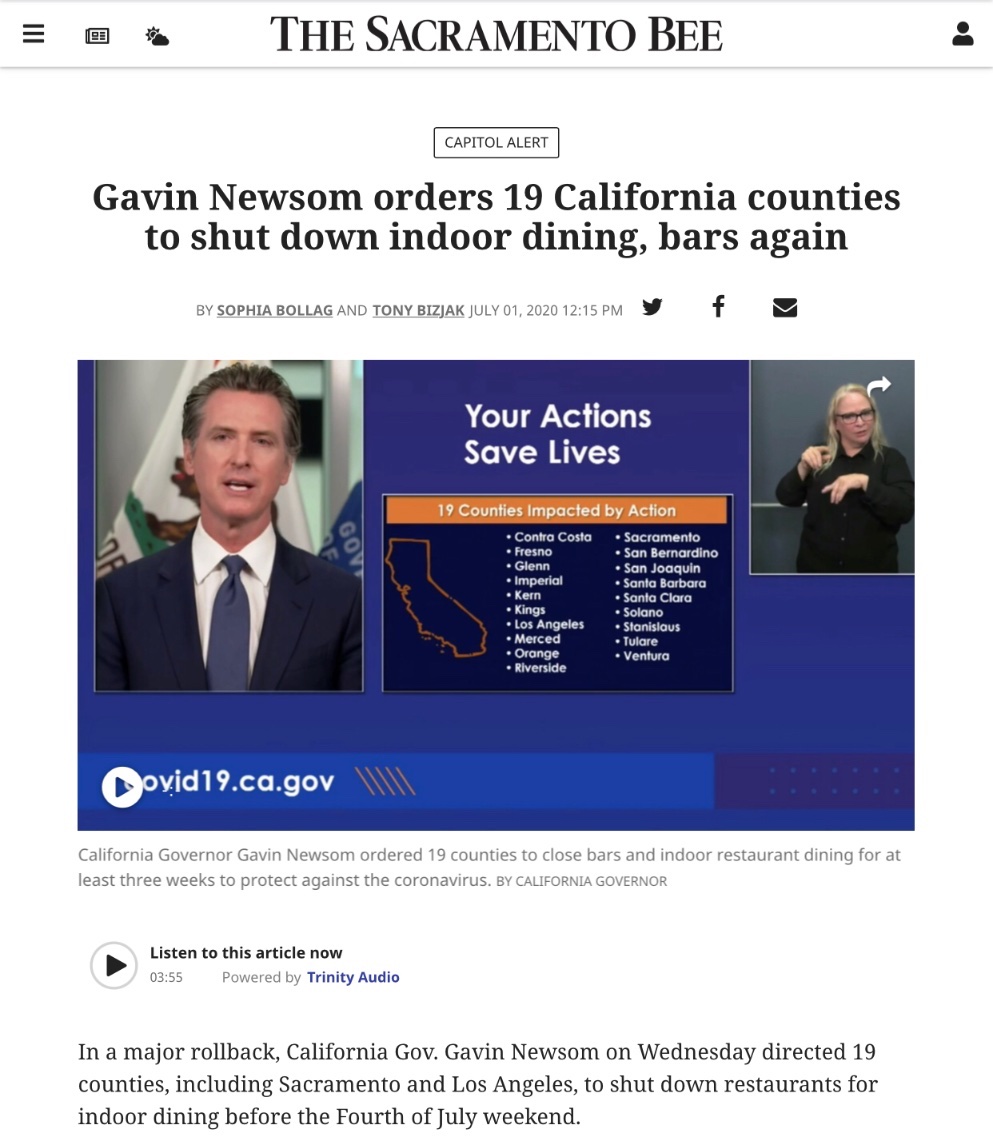 TheRightWingM's tweet photo. @ZavalaA This is definitely based on science.

July 1st: Newsom closes bars &amp; restaurants- 7,611 cases.

Jan. 24th: Newsom opens bars &amp; restaurants 3 days after Biden’s inauguration- 21,680 cases. https://t.co/LQCf22HDk4
