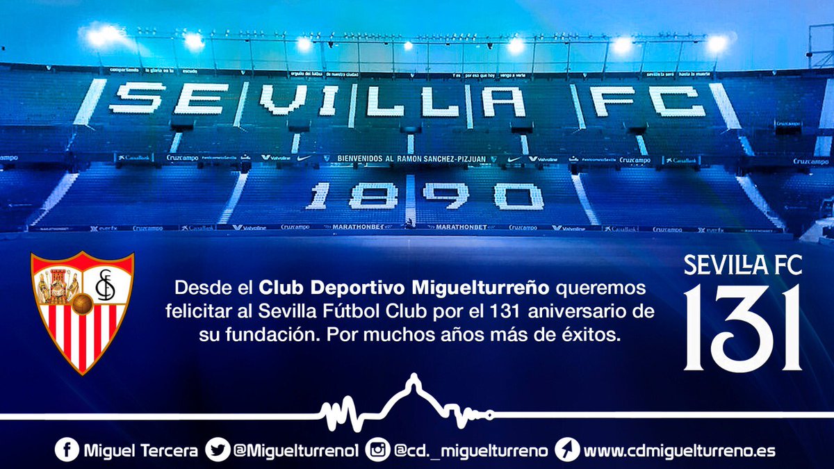 <a href="/SevillaFC/">Sevilla Fútbol Club</a> Desde La Mancha... muchas felicidades sevillistas 🤍❤️  🎂 #sevillafc131