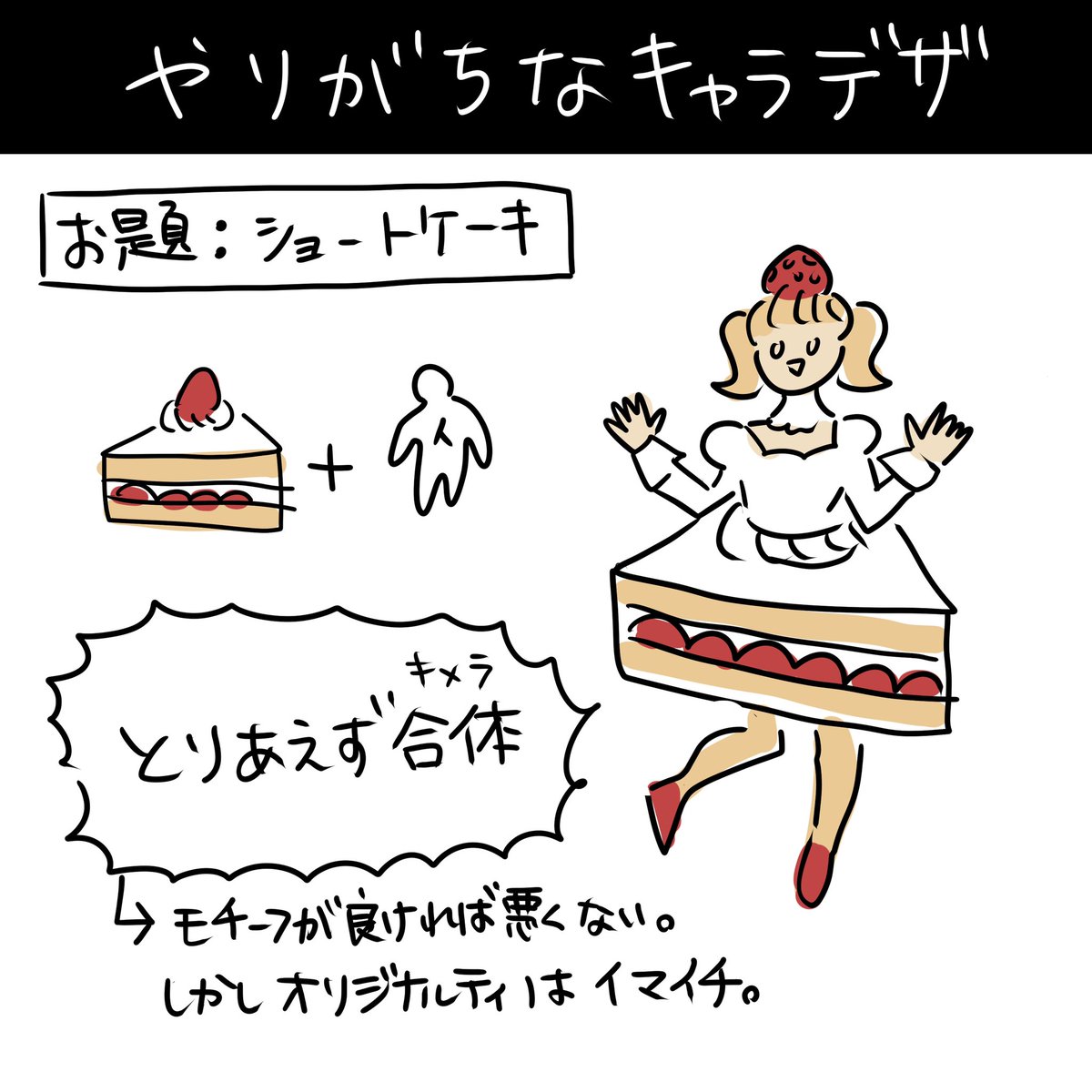 何がショートケーキをショートケーキたらしめているか キャラデザは概念の分解でより良くなるという話 他分野にも応用できる Togetter