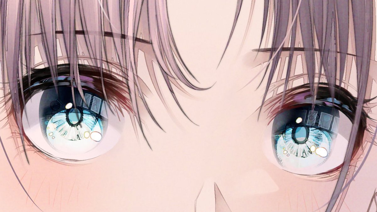 asakura toru eye focus 1girl solo looking at viewer close-up bangs blue eyes  illustration images