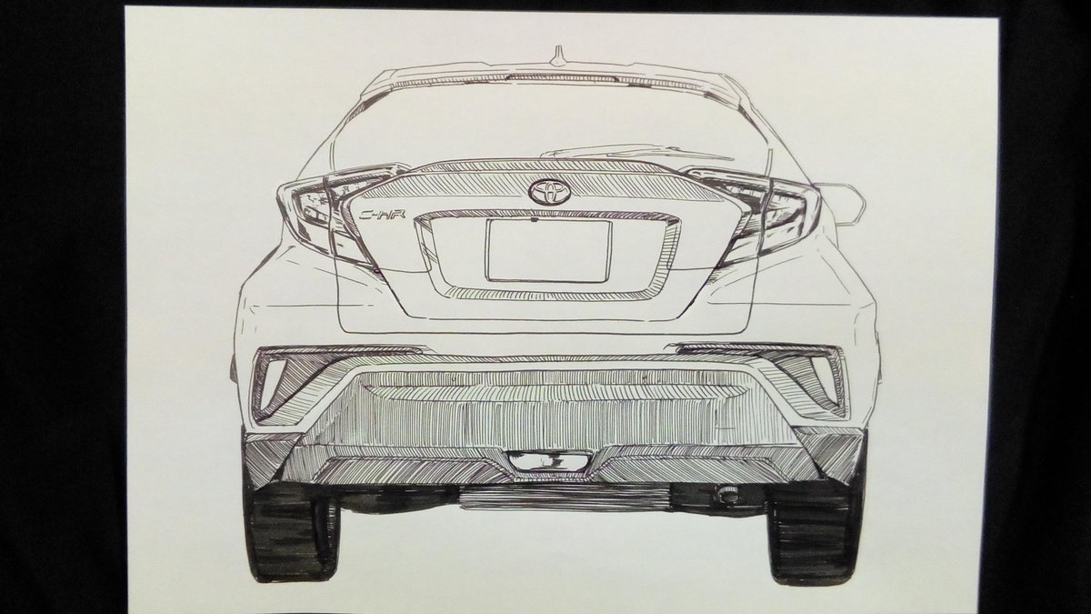 結城るい トヨタ Toyota Chr ラクガキ ペン画 イラスト基地 イラスト王国 アナログイラスト トヨタ C Hr