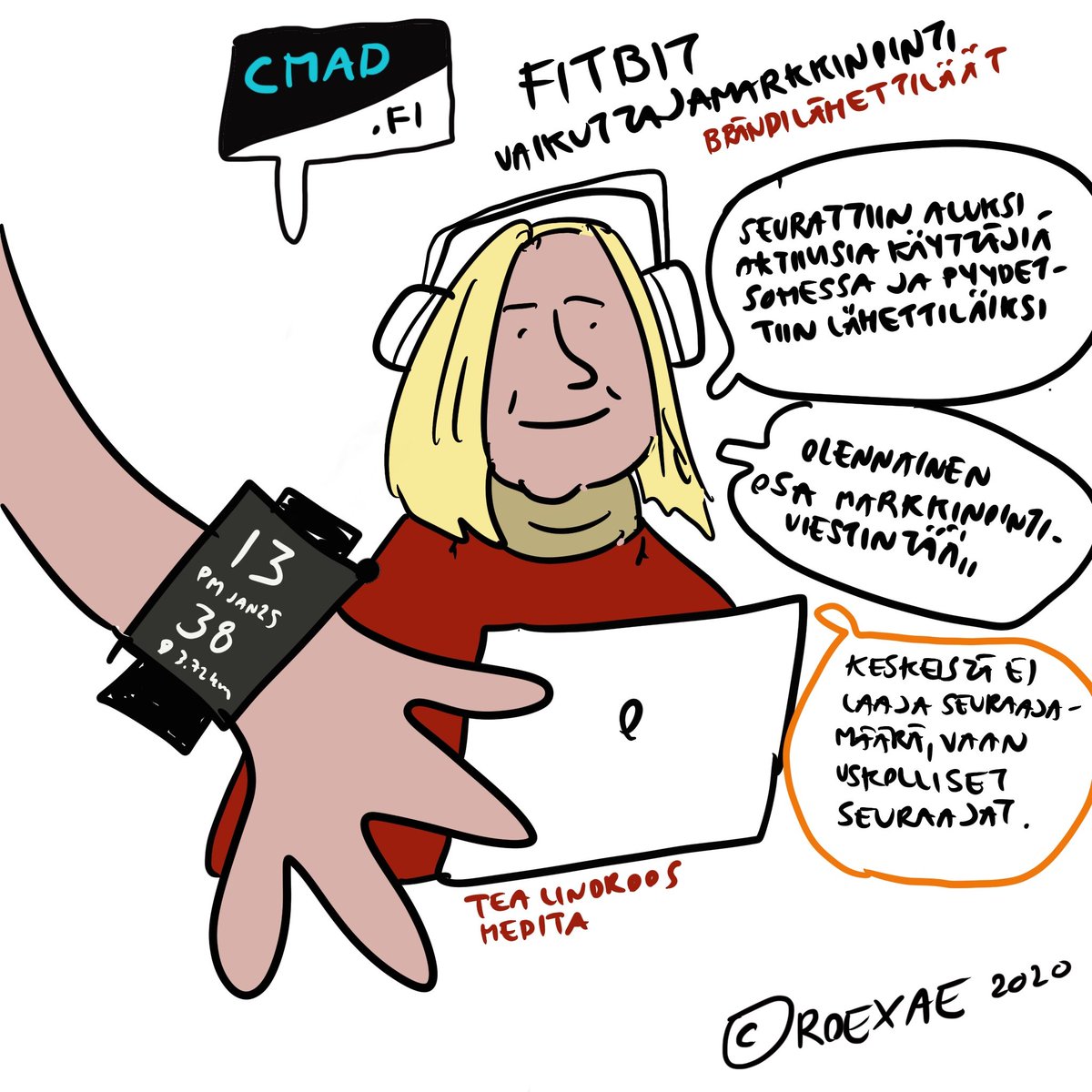 <a href="/TeaLindroos/">Tea Lindroos</a> avasi 
<a href="/fitbit/">fitbit</a> #vaikuttajamarkinointi'a #CMADFI:ssä. "Valinnassa ei keskeistä vaikuttajien seuraajamäärät vaan sitoutuneet seuraajat."