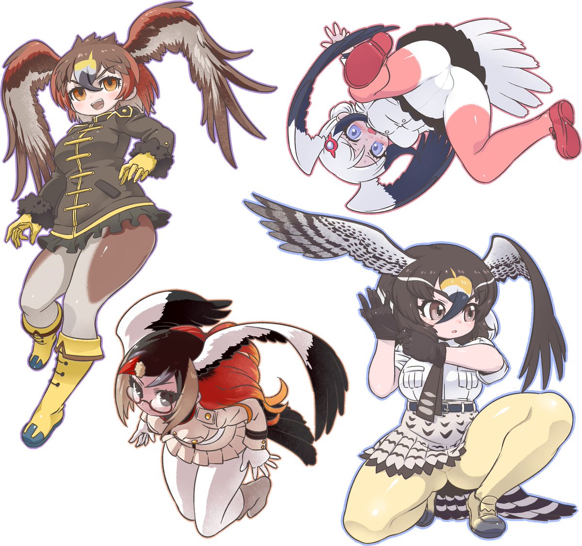 ランダムポーズ鳥ンズ くろspec2のイラスト