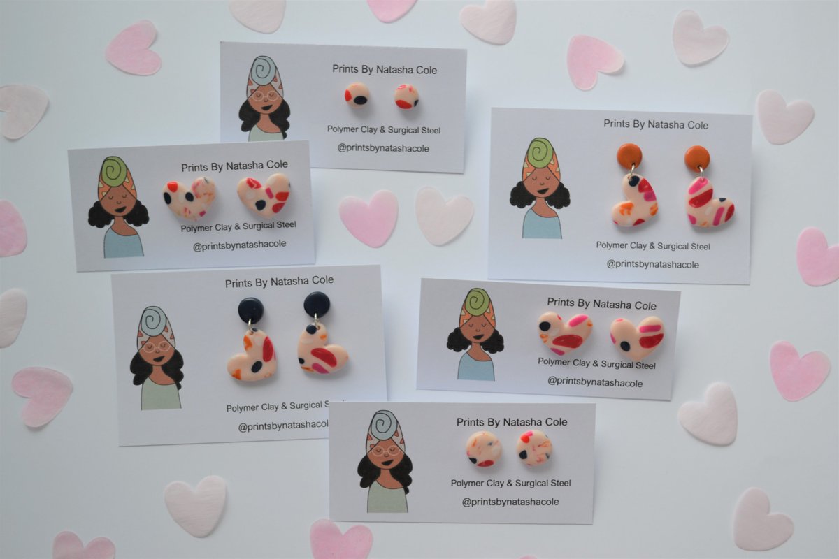 Handmade valentines day polymer clay earrings available to purchase on my Etsy store. 

etsy.com/uk/shop/Prints…

#ValentinesDay #ValentinesDayCountdown #polymerclay #homemadeearrings #etsyseller #valentinesday2021 #Leicester #loveheartearrings