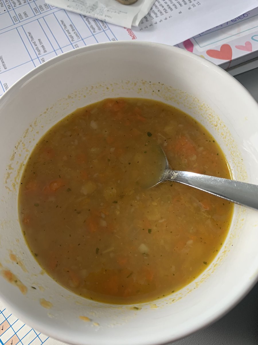 Porty_StJs's tweet image. In the #hubschool today and a braw bowl o’ steamin soup. Mrs Singh and Evie ganged doon the shoppes for the veggies and look whit wis produced for oor lunch!