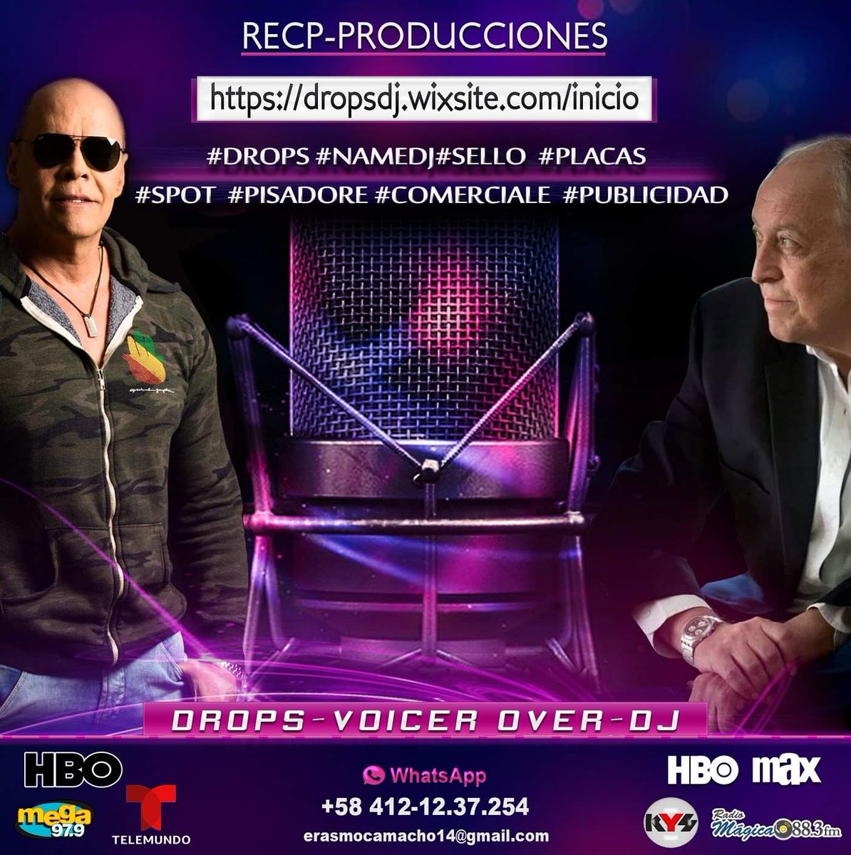 RECPPRODUCCIONE's tweet photo. Ordena Tus Drops En La Voz Lider De #Mega979 #WaldemaroMartinez
#BhoMax #EnriqueHoffman

Name Dj + Frases Pregrabadas + Intro

Grabaciones De Tus #Dropsdj 

Ordena 👉👉 https://t.co/YCT0LrqOCV

Contactos #Whastsapp 👉 +58.412.1237254 https://t.co/98MI4Fq1wl