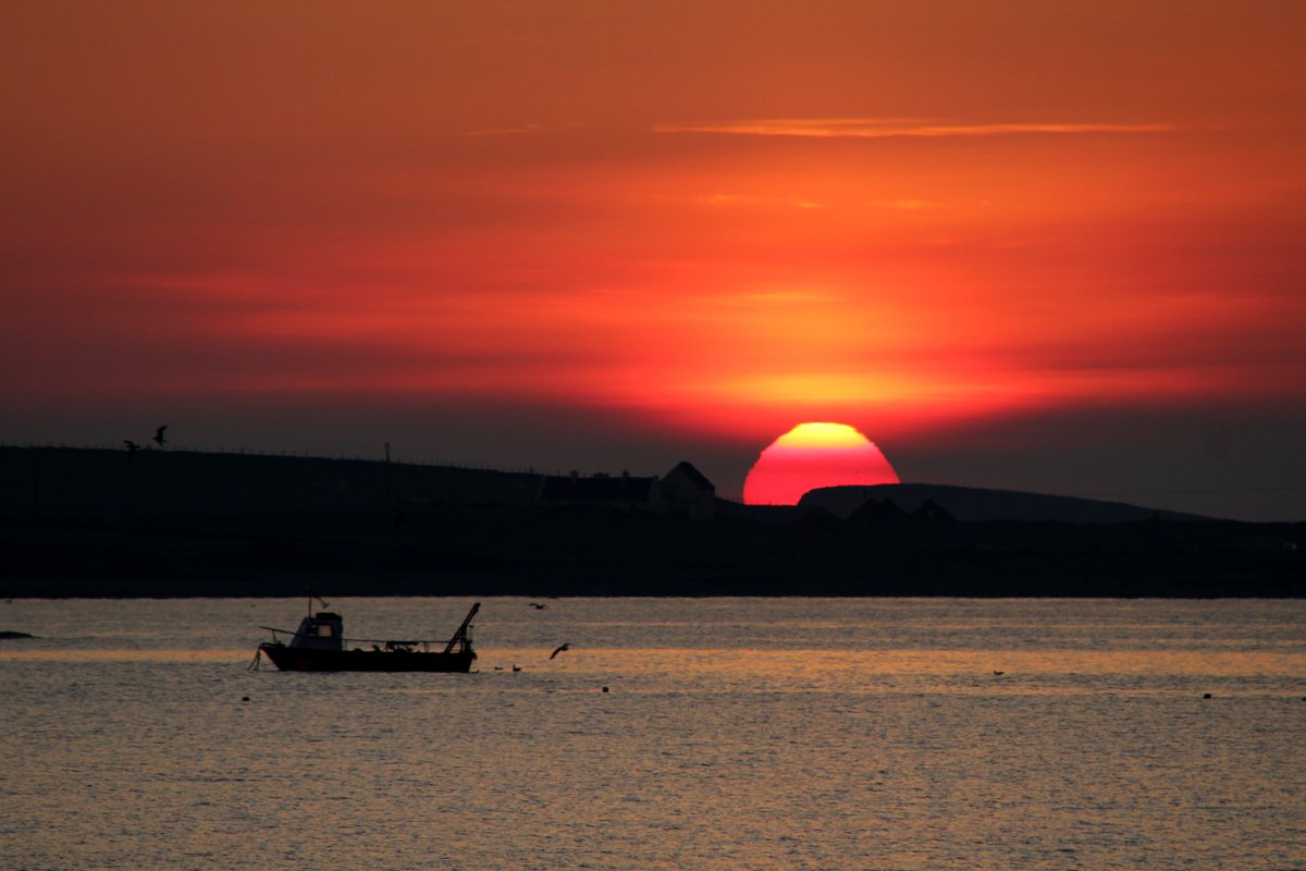 The sun setting over the coast of Renvyle in Connemara. #LoveGalway
