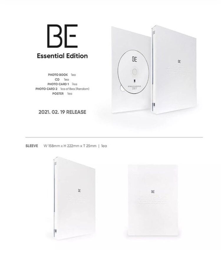 mytime_1306's tweet photo. [𝐏𝐎] 𝐁𝐄 𝐄𝐒𝐒𝐄𝐍𝐓𝐈𝐀𝐋 𝐄𝐃𝐈𝐓𝐈𝐎𝐍(by Weverse)
🔓Release : 19 Februari 2021
𝙀𝙎𝙏. 𝙋𝙍𝙄𝘾𝙀 : 430.000 // DP : 280K
𝙀𝙎𝙏.𝘽𝙀𝙍𝘼𝙏 : 750 𝙜𝙧𝙖𝙢
‼️BERAT NAIK, HARGA NAIK‼️
.
✅Include EMS+TAX
✅Packing
✅Freebies
❌Ongkir ke rumah masing-masing
ASK/ORDER : DM https://t.co/5CVTlWzg2j