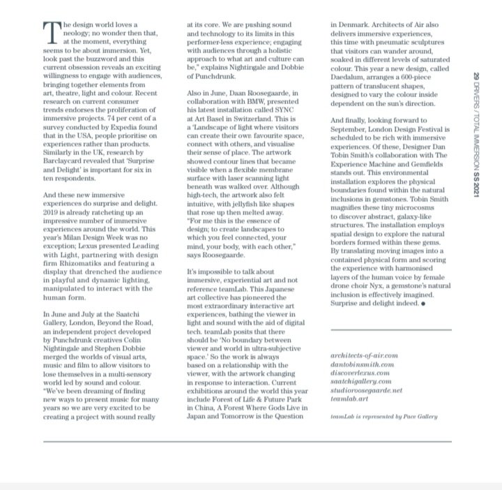 A recent article on the importance of #immersiveart by Edie Hurst in issue 57 of <a href="/Mixmag/">Mixmag</a> 
#architectsofair #luminarium #alanparkinson #immersiveart #accessibleart