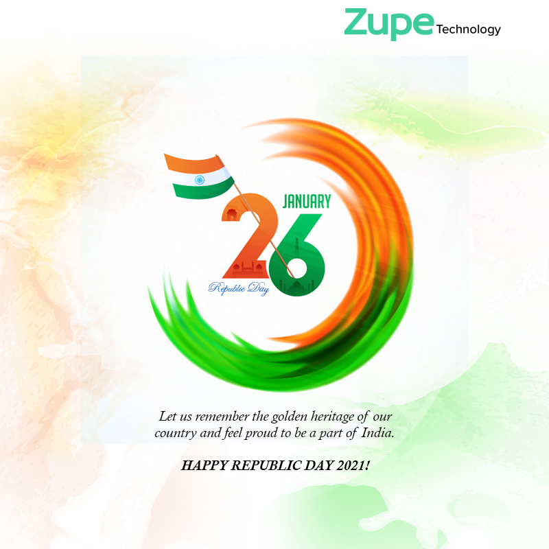ZupeTech's tweet image. Let us remember the golden heritage of our country and feel proud to be a part of India. 

HAPPY REPUBLIC DAY 2021!

#happyrepublicday #republicdayindia