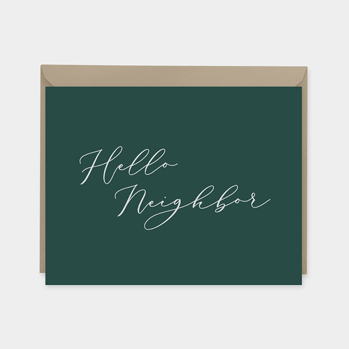 We offer a variety of alternate papers and envelope colors to help you say hello to your neighbors and let them know you’ll be there for them if they need help. Cards are available in two sizes: A2 (4.25″ x 5.5″) and A7 (5″x7″). Click bit.ly/3pkwKo0