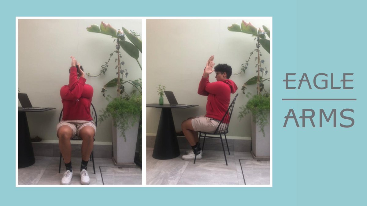 JourneyHeroTech's tweet photo. Our final #DeskYoga pose of the month are #EagleArms π¦
Sit up right at your desk, cross your right arm under your left, bringing your forearms together, cross your hands so your palms are touching in a prayer position. Lift your elbows so they are inline with your shoulders. https://t.co/XEk6FpQNLt