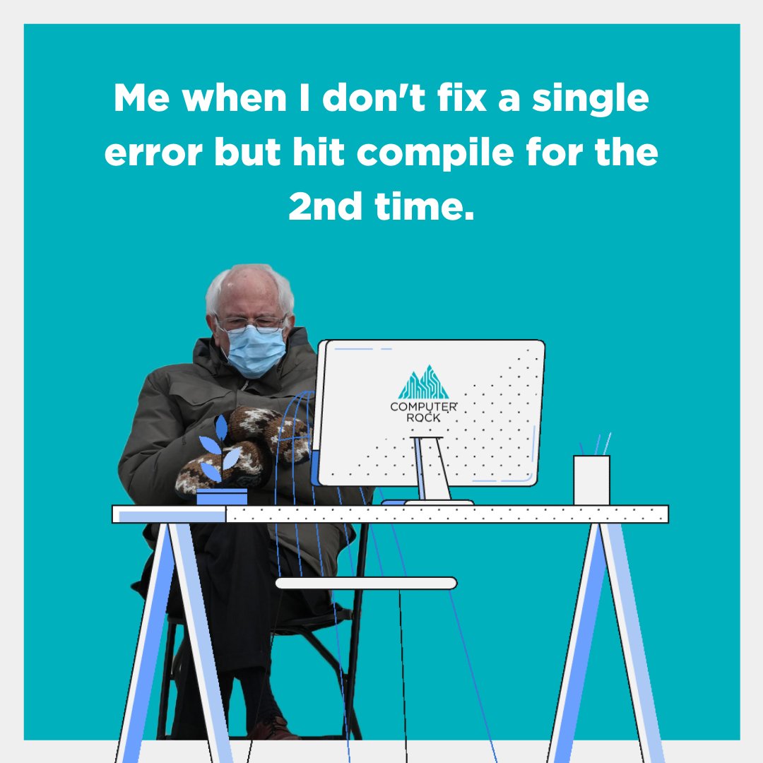 computerrock's tweet image. Just a friendly reminder that it&apos;s Monday, and you still have time to fix that error 😅

#softwaredevelopmentmemes #berniesandersmeme #compilerjoke #nerdjoke #computerrock
