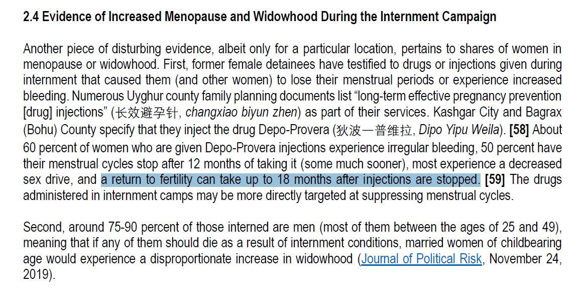 S2.4.1: This section talks about menopause and widowhood. The first paragraph mentions drugs injected, which are only 50% effective after 12 months and fertility return after injections are stopped. No evidence is given for how they are targeted at suppressing menstrual cycles.