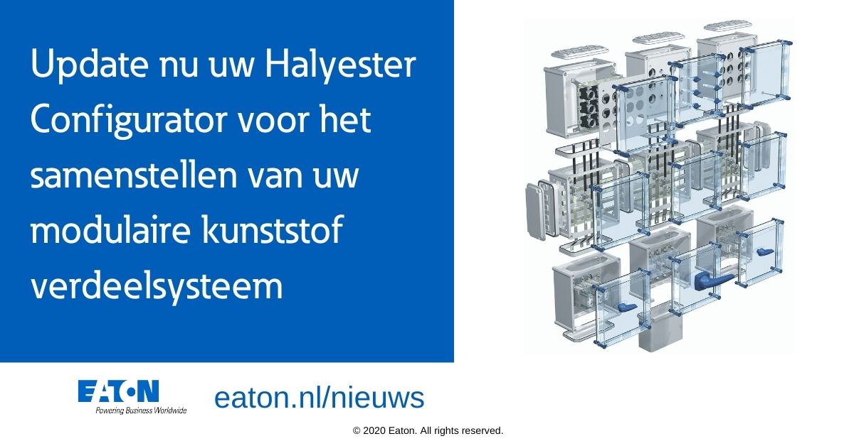 Update Configurator Halyester! De gebruiksvriendelijke software om uw Halyester-verdeler samen te stellen is voorzien van een nieuwe JAVA-licentie. Lees meer: ow.ly/IgPY50Dechy