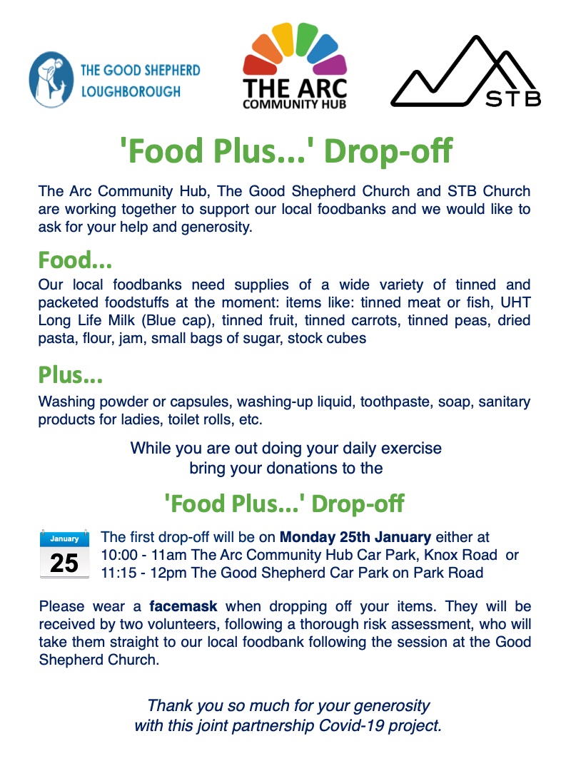 TheArcCommunit1's tweet image. Don't forget the Food Plus drop-off at the Arc between 10-11 this morning. Your help and support would be appreciated. Thank you.